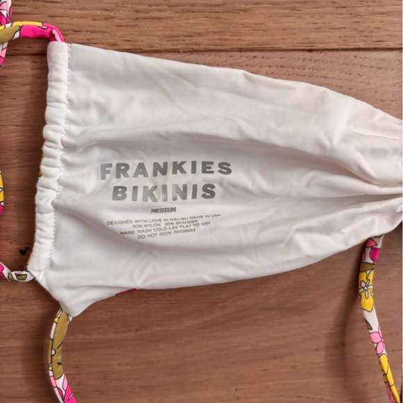 Frankie’s Bikinis Pink and Yellow Floral Bikini Set - Picture 4 of 4